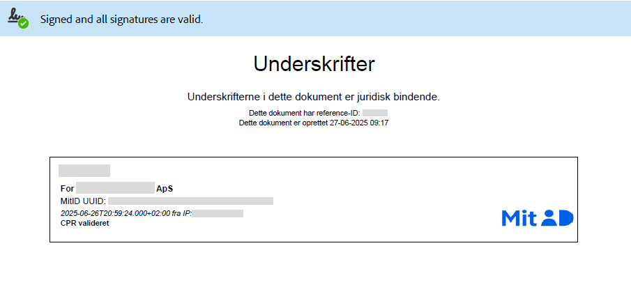 Underskriftsside eksempel