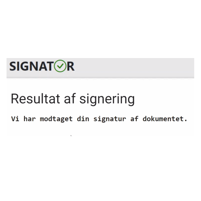 Signator - besked, at der er signeret
