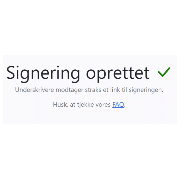 Signator - signaturforløbet er oprettet