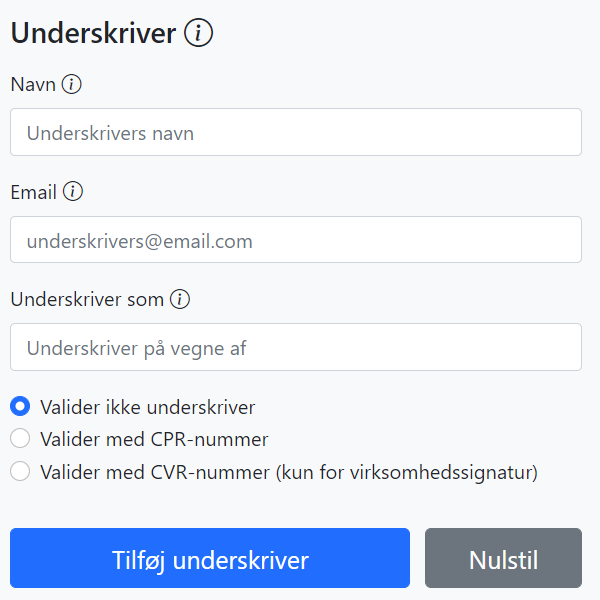 Signator - tilføj modtager der skal underskrive digitalt